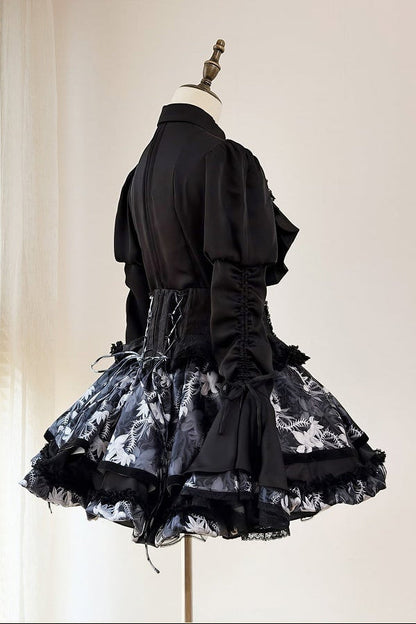 [pre-order Deadline: May 13] Bone Iris Gothic Black Ruffle Shirt + Corset Skirt + Accessories