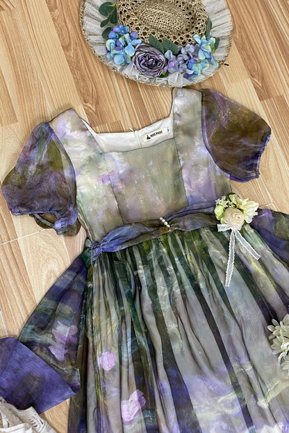 Marble Art High Waist Mark Lolita Dress