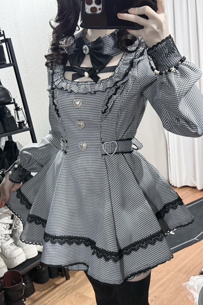 Plaid Dark Jirai Dress + Shorts