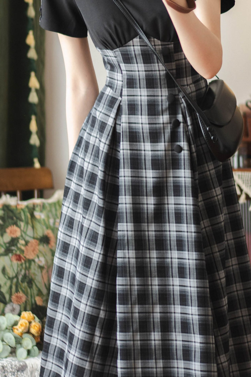 Retro Plaid Lolita Dress