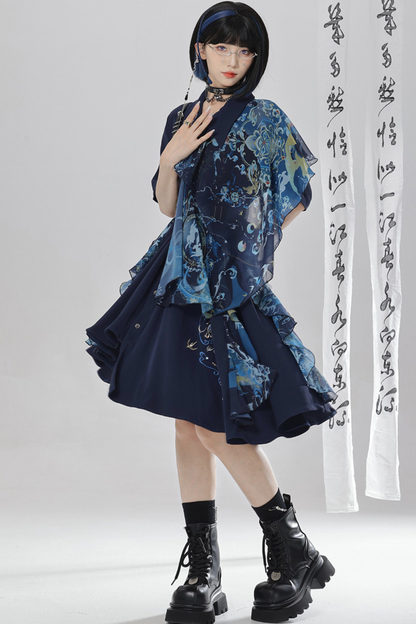Chinese-style Embroidery Dress + Belt + Girdle