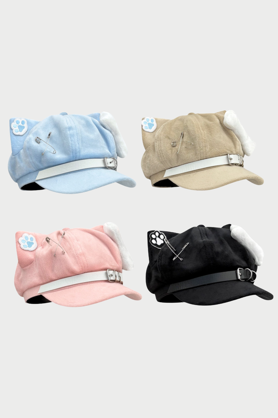 Blue Kitten Ear Beret