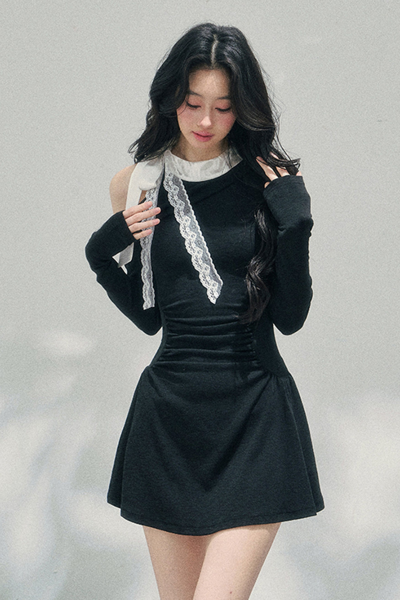French Lace Off Shoulder Dress