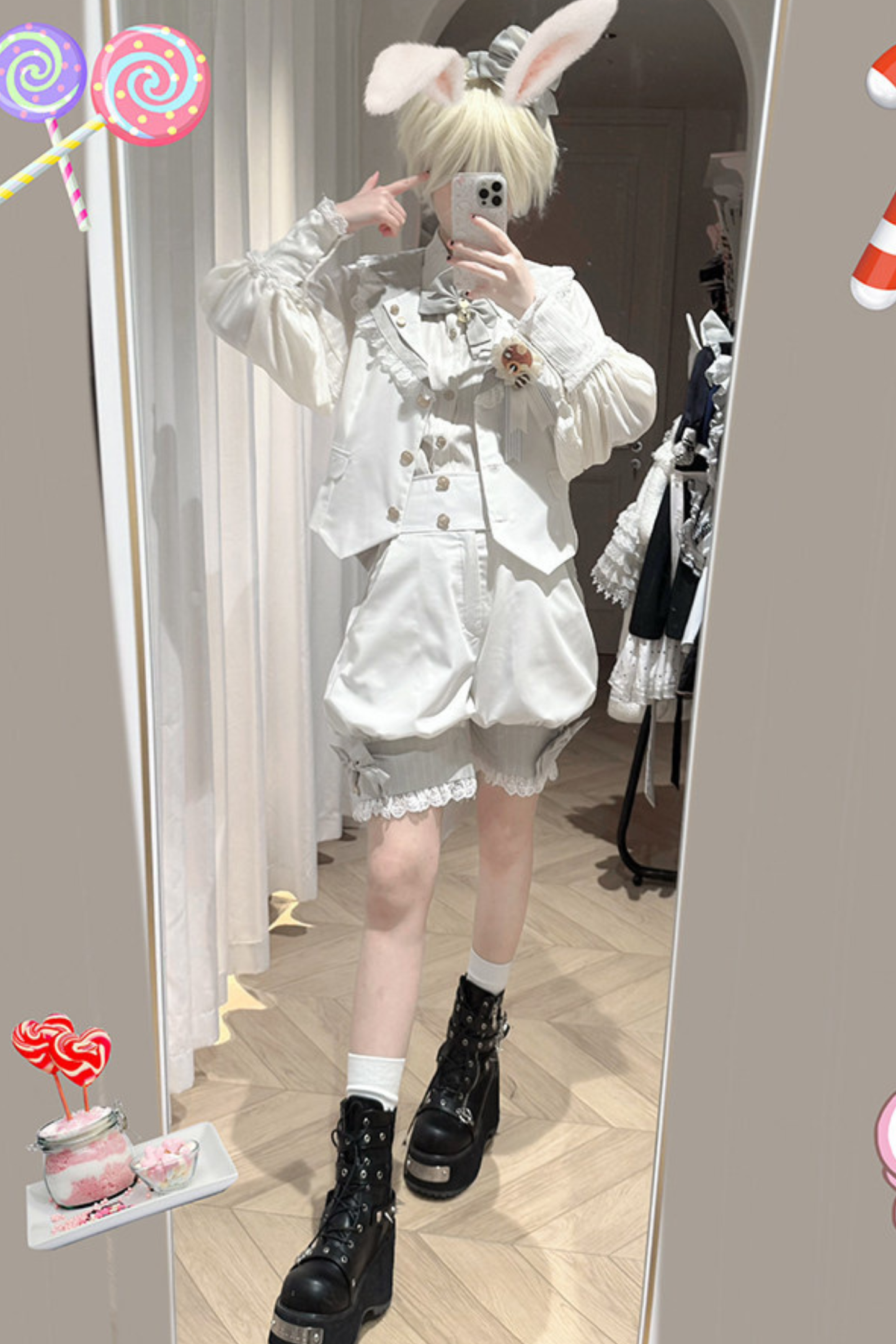 [pre-order Deadline: April 25] Castle Prince Candy Lolita Vest + Shirt + Pants + Ribbon + Hat