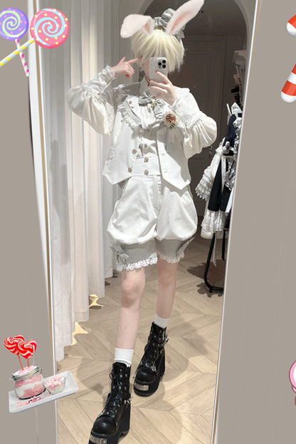 [pre-order Deadline: April 25] Castle Prince Candy Lolita Vest + Shirt + Pants + Ribbon + Hat