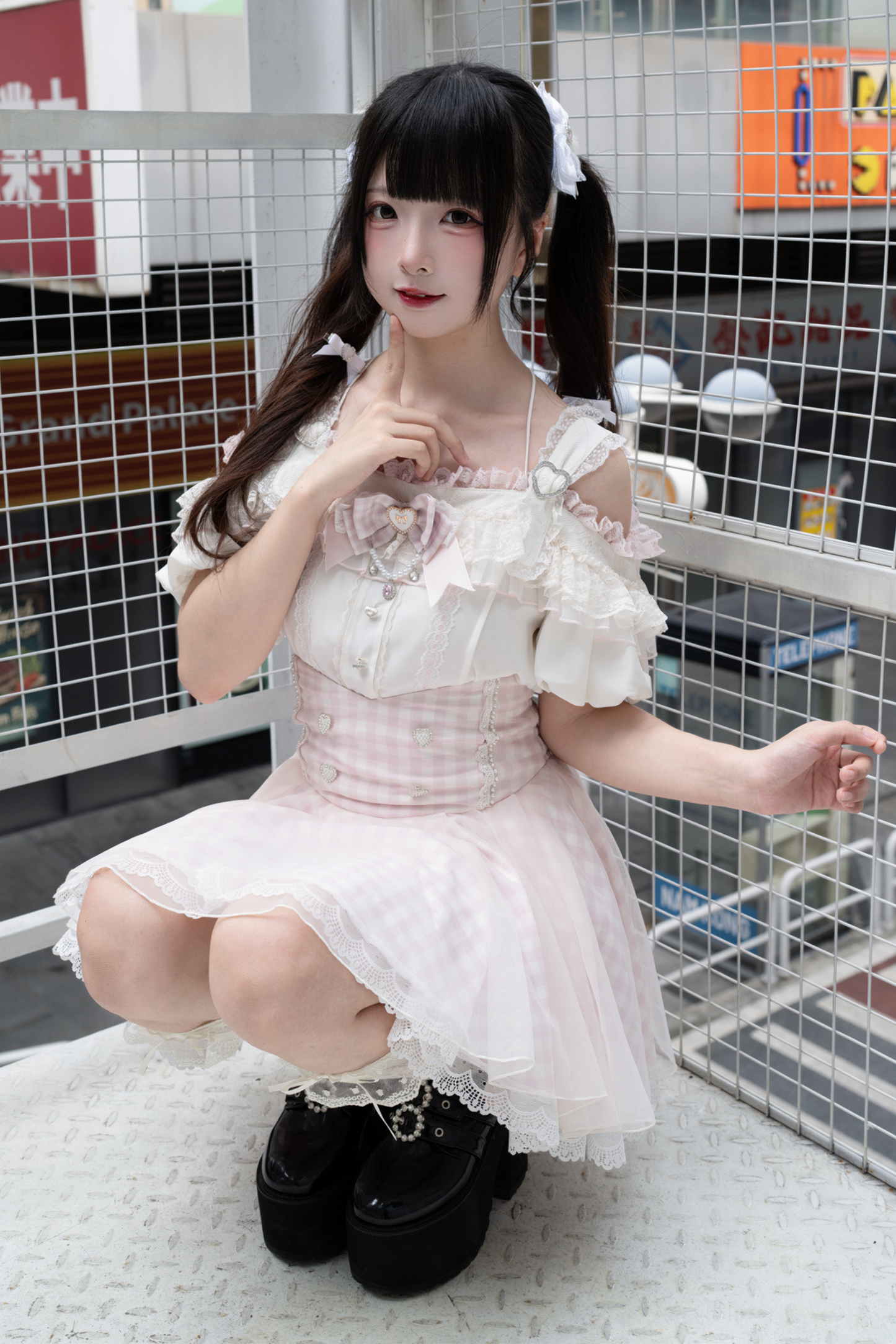 [pre-order] Mass Production Off-shoulder Top + High Waist Skirt