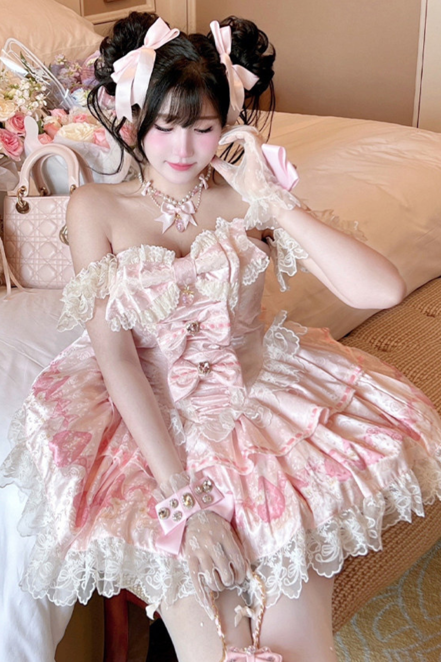 Ribbon Love Strawberry Princess Dress + Skirt