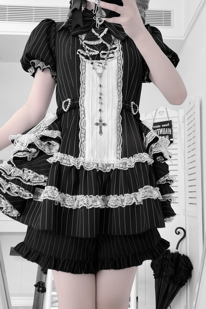Puff Sleeve Gothic Style Top + Pants