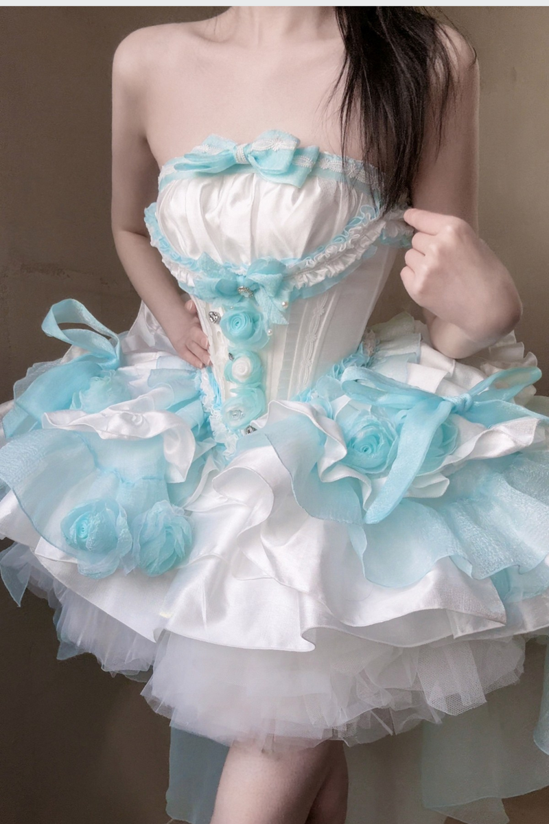 [pre-order] Paraiba Tourmaline Rose Long Tail Beauty Dress Set