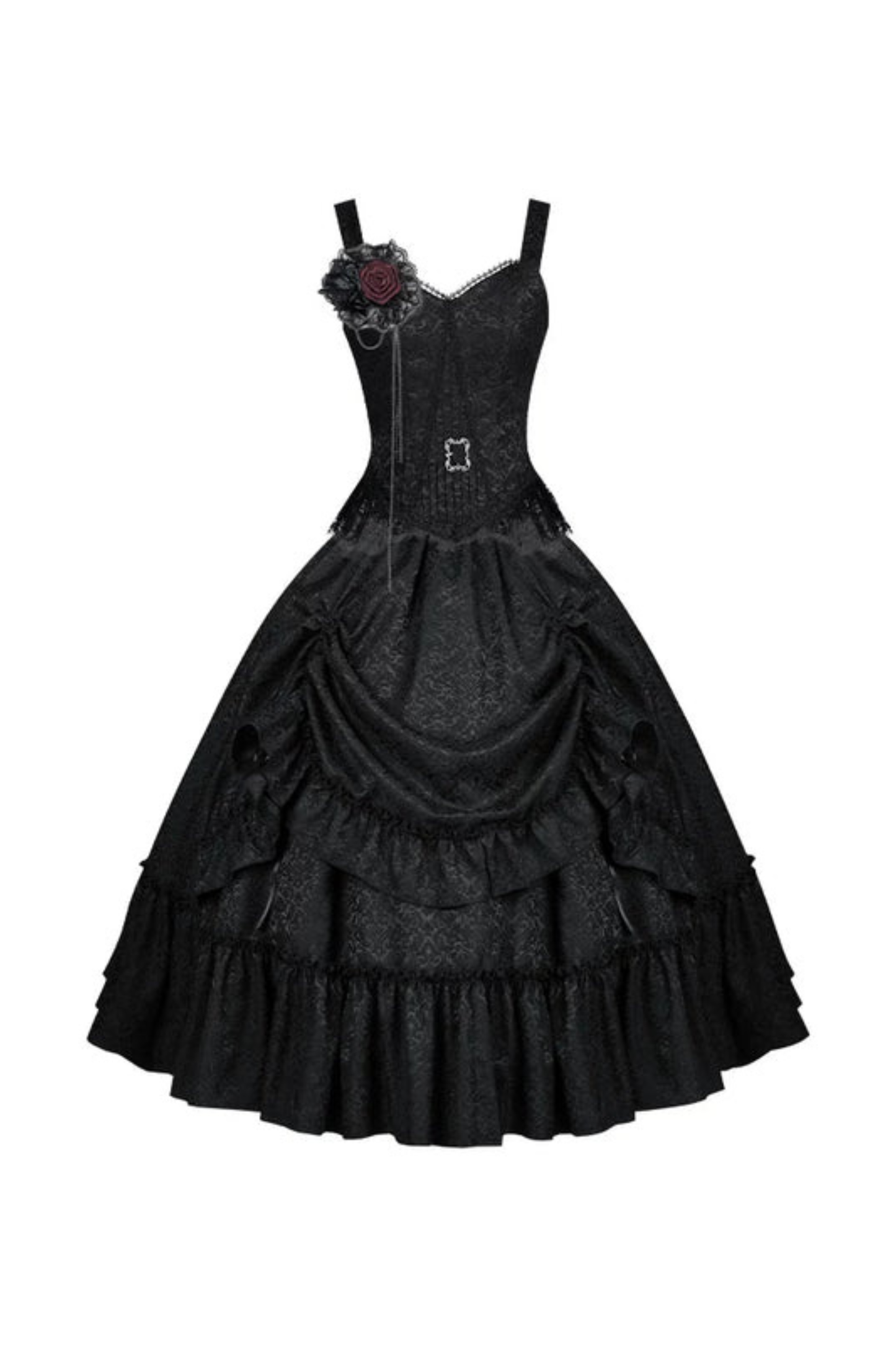 Gothic Corset Top + Short Coat + Hose + Curtain + Skirt + Flower + Bonnet
