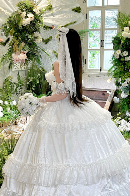 Love and Flower Sweet Dress + Ribbon Hair Accessory + Flower Hair Accessory