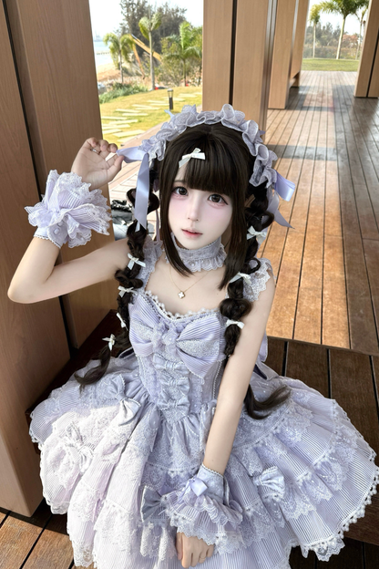 [pre-order] Princess Ballet Tiered Lolita Dress + Headband + Necklace + Sleeves + Tail