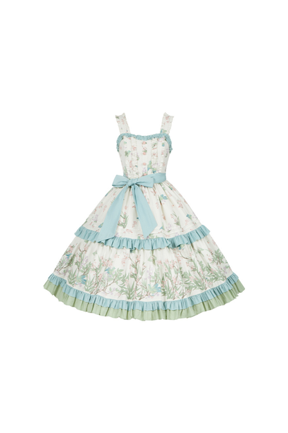 [pre-order] Forest Flower Dress + Suspender Skirt + Blouse + Cardigan + Scarf