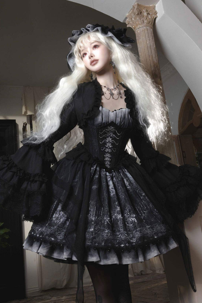 Gothic Lolita Jumper Skirt + Jacket + Skirt + Shirt + Corset + Accessories