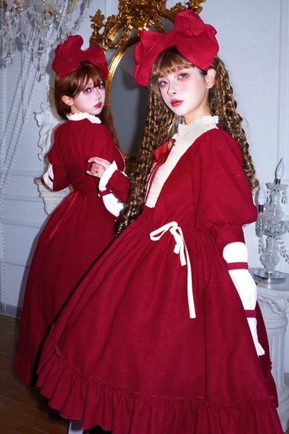 Lace Ruffle Lolita Dress + Bow