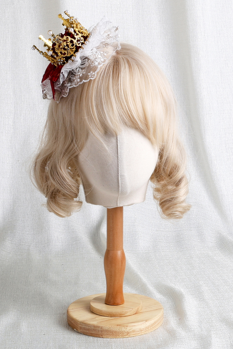 Rose Lace Lolita Bonnet + Hat + Hairband + Clip Hat + Crown