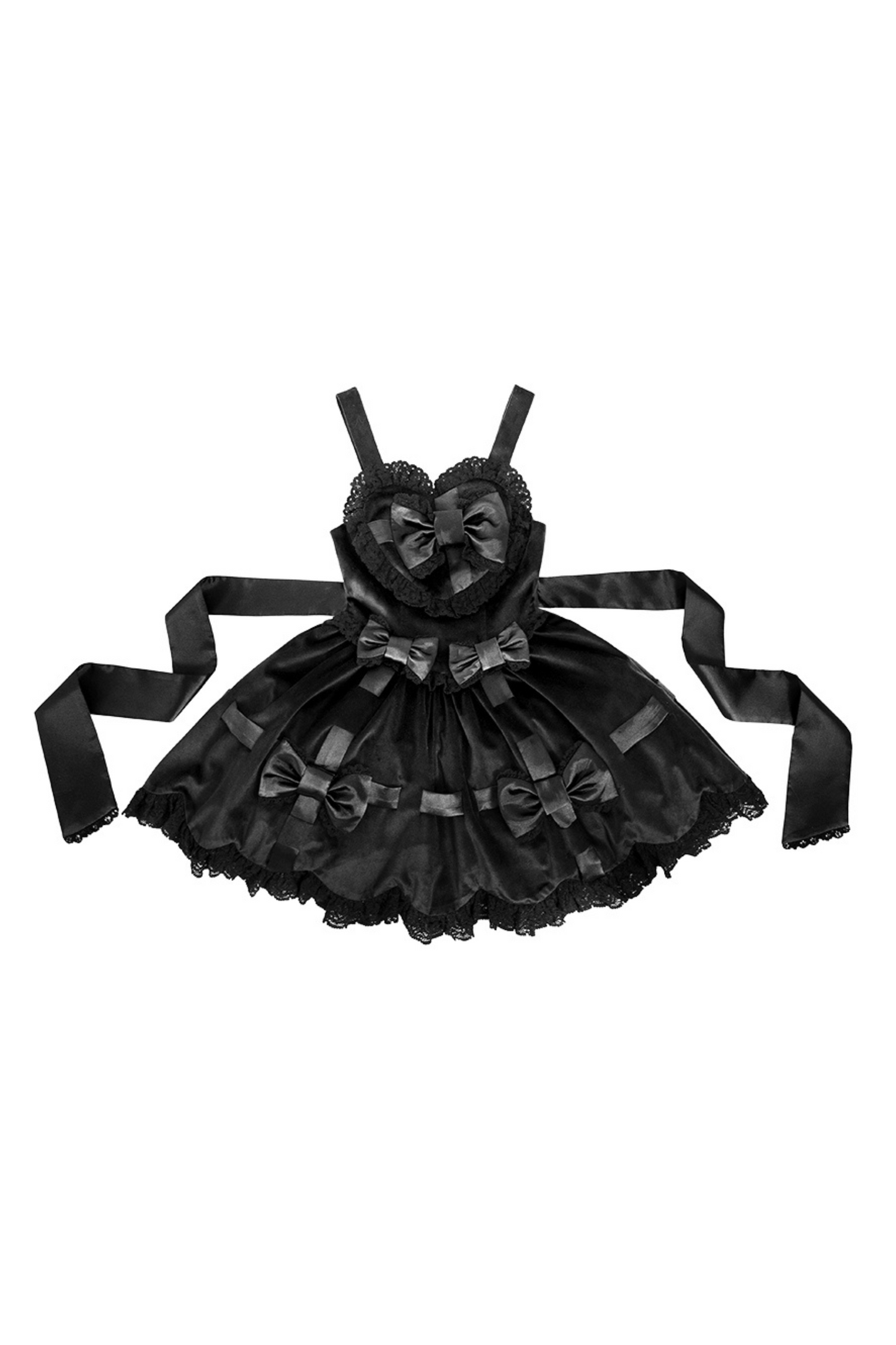 Sweetheart Lolita Suspender Skirt + Ruffle Neck Blouse + Petticoat
