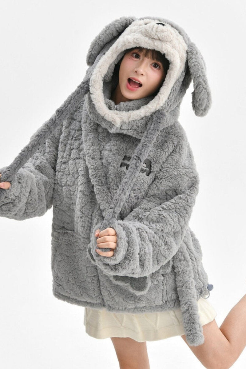 Puppy Design Sweatshirt + Gray Bag