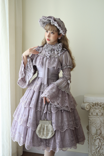Flower Banquet Princess Sleeve Shirt + Ruffle Lolita Dress