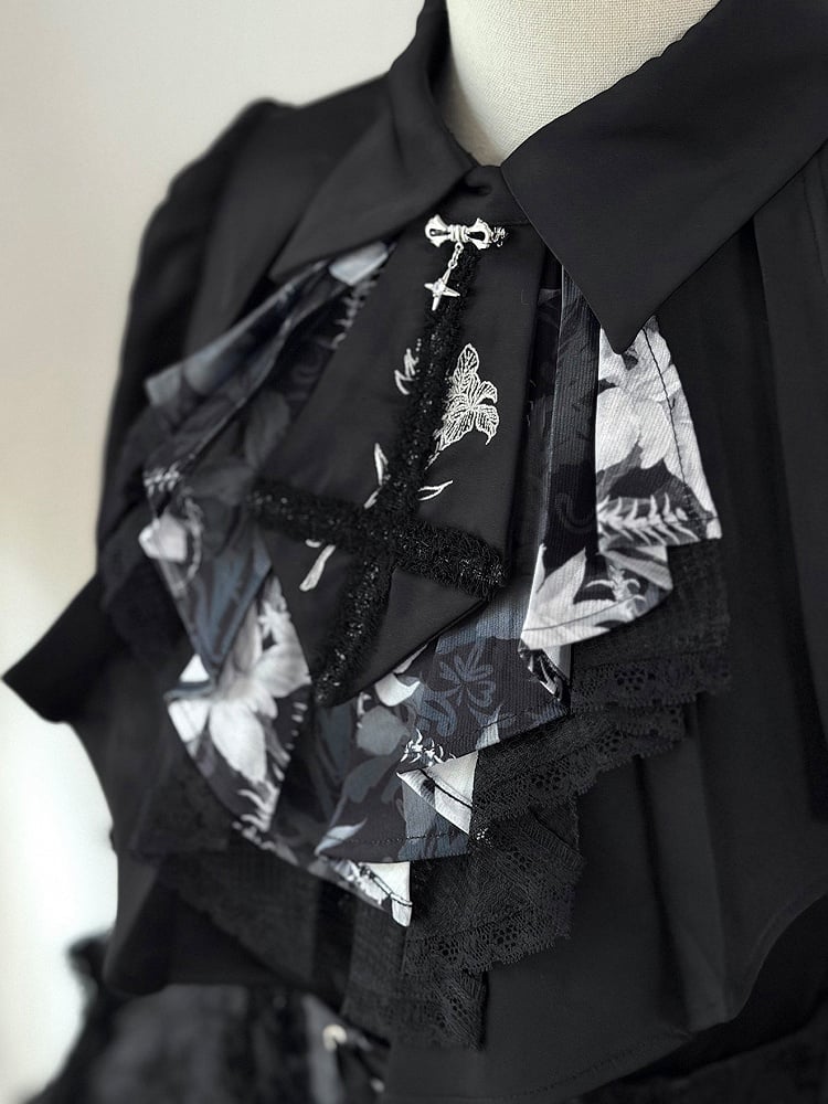 [pre-order Deadline: May 13] Bone Iris Gothic Black Ruffle Shirt + Corset Skirt + Accessories