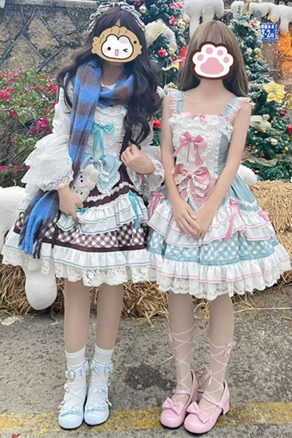Heart Suspender Tiered Dress + Headpiece + Tail
