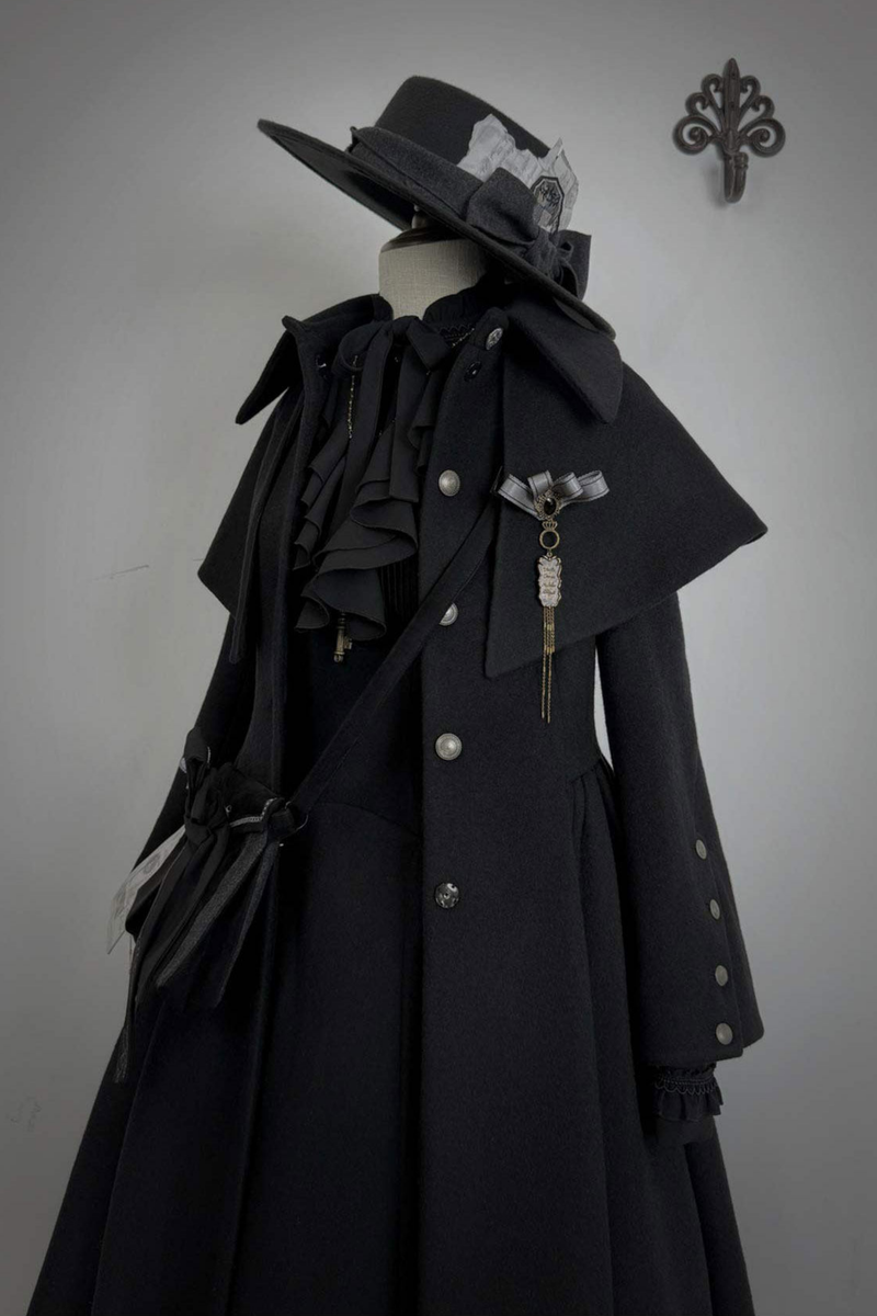 British Detective Lolita Coat + Cape + Skirt + Shirt + Bag + Brooch + Hat + Beret + Necklace