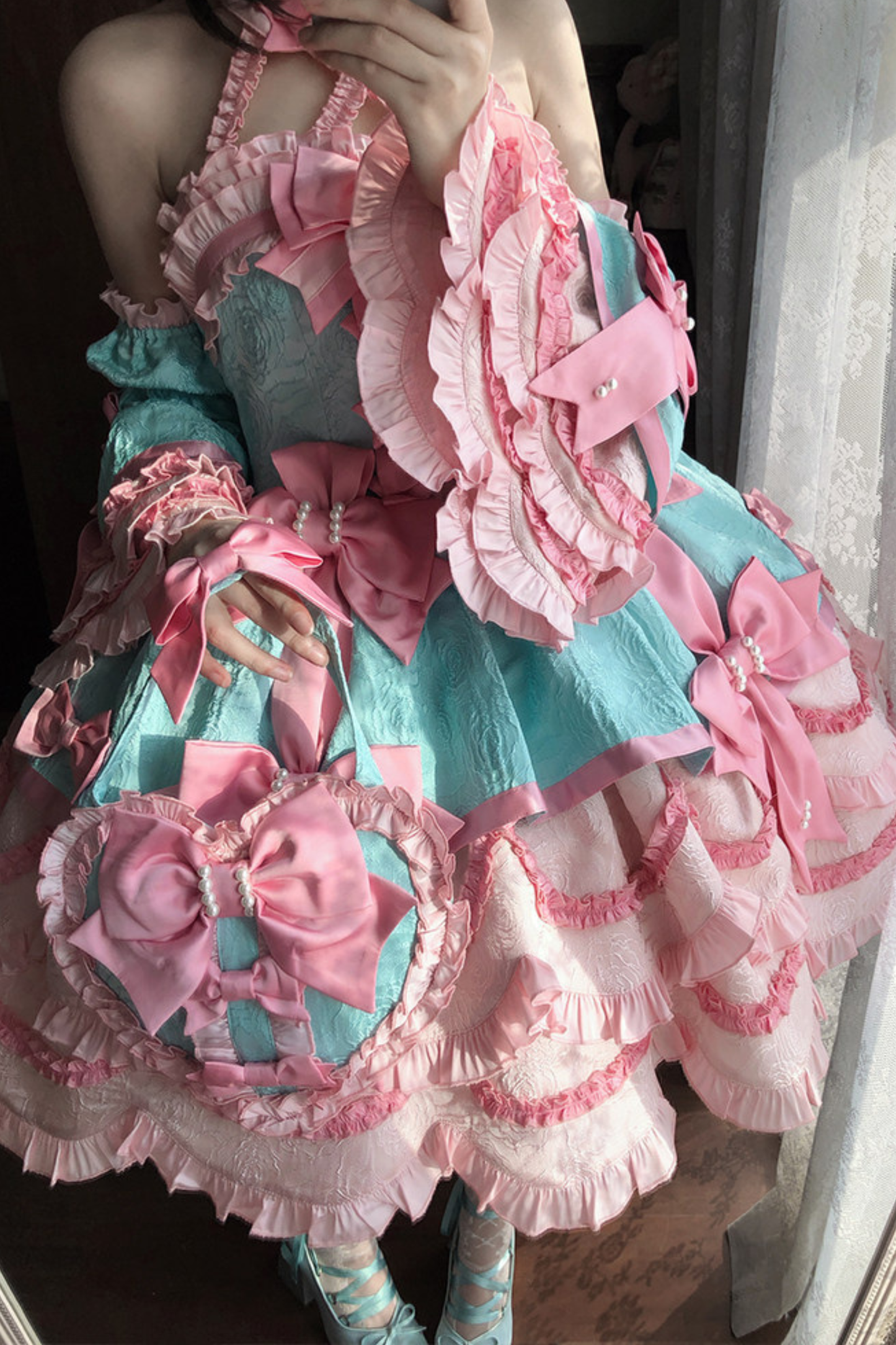 [pre-order Deadline: April 3] Sweet Ruffled Lolita Princess Ribbon Dress