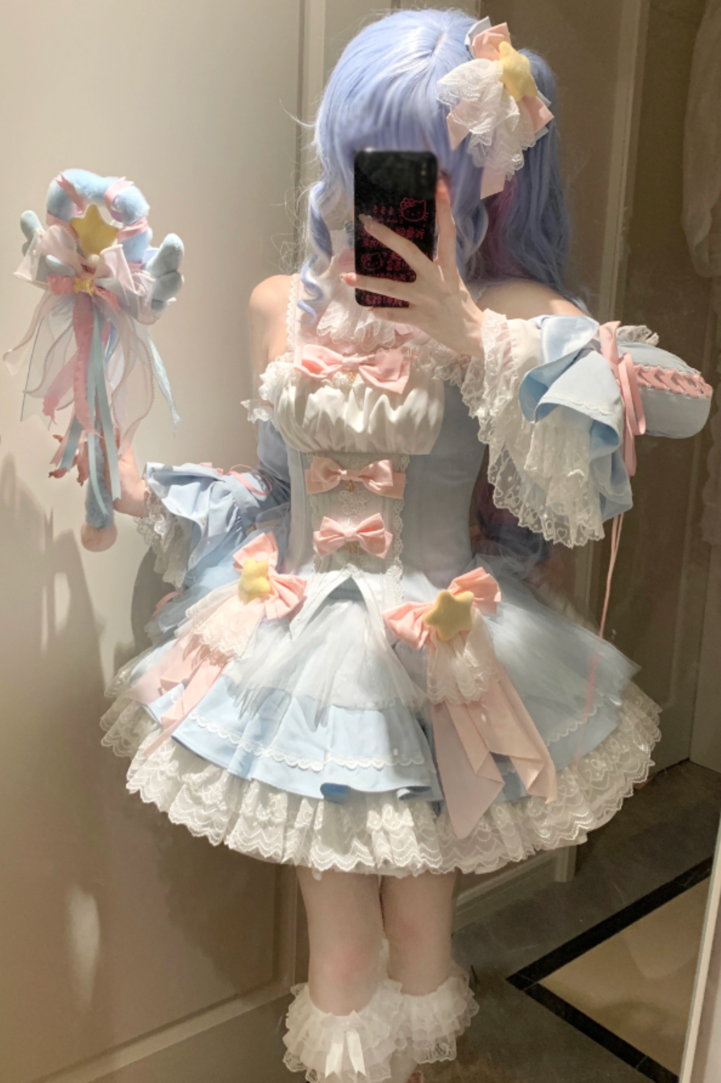 Magic Fairy Sparkling Water Lolita Top + Skirt + Hair Clip + Tail + Magic Stitching