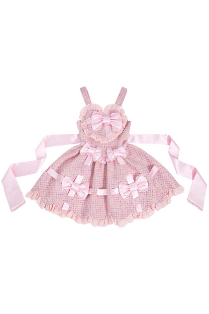 Sweetheart Lolita Suspender Skirt + Ruffle Neck Blouse + Petticoat
