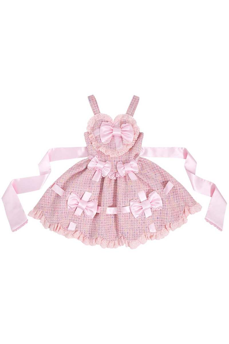 Sweetheart Lolita Suspender Skirt + Ruffle Neck Blouse + Petticoat