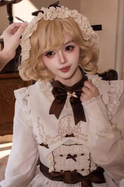[pre-order Deadline: March 26] Cherry Lolita Dress + Jumper Skirt + Shirt + Bonnet + Headband