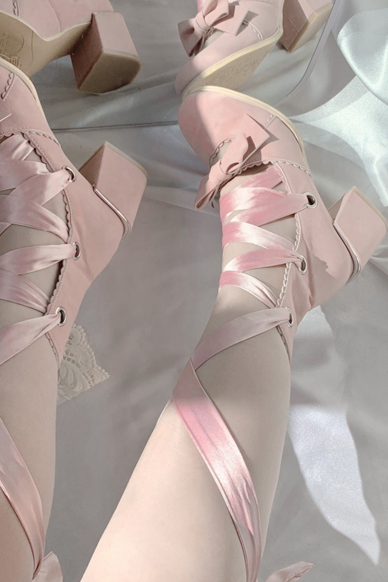 Ribbon Lace-up Lolita Shoes