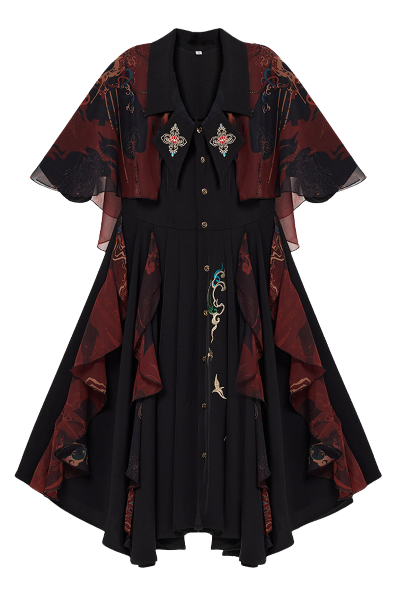 Chinese-style Embroidery Dress + Belt + Girdle