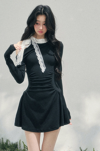 French Lace Off Shoulder Dress