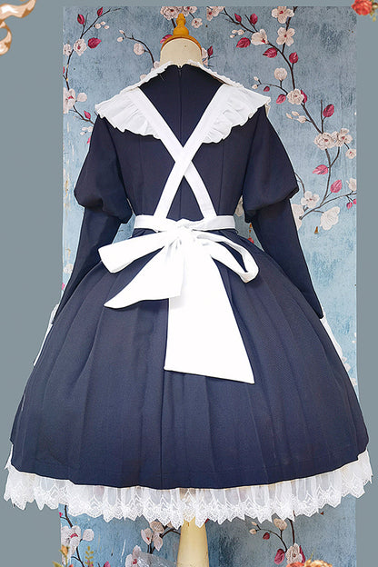 [violent Maid] Long Puff Sleeves Bowknot Classic Lolita Dress 2 Colors
