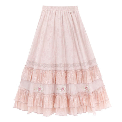 [pre-order] Stand Collar Vest and Lace Skirt Set