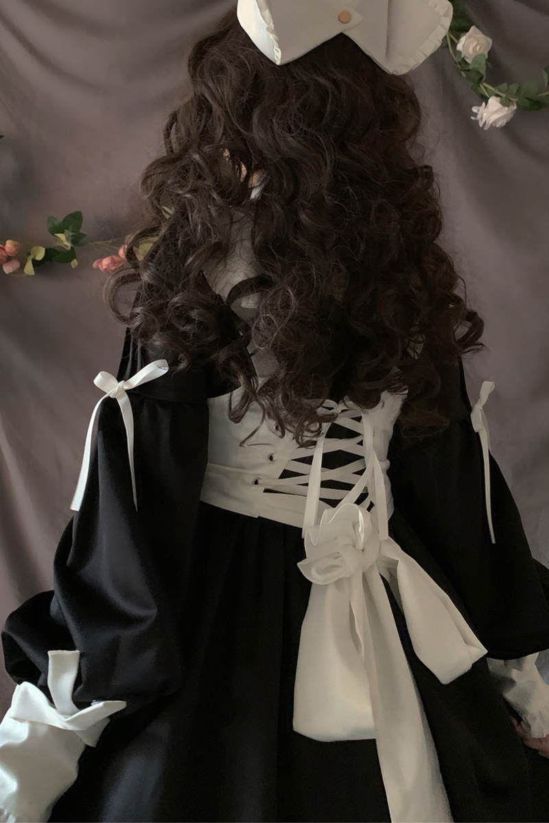 Lantern Angel Maid Lolita Dress + Apron + Detachable Collar