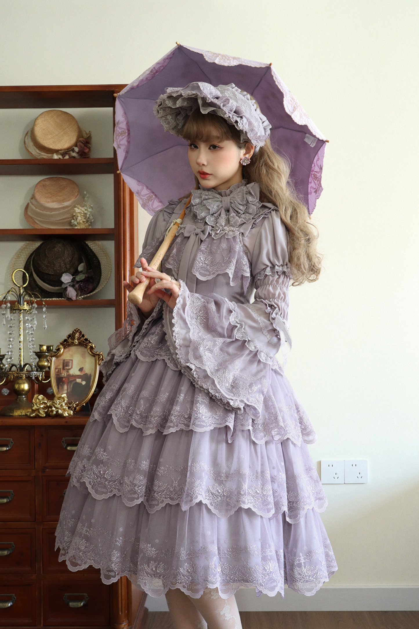 Flower Banquet Princess Sleeve Shirt + Ruffle Lolita Dress