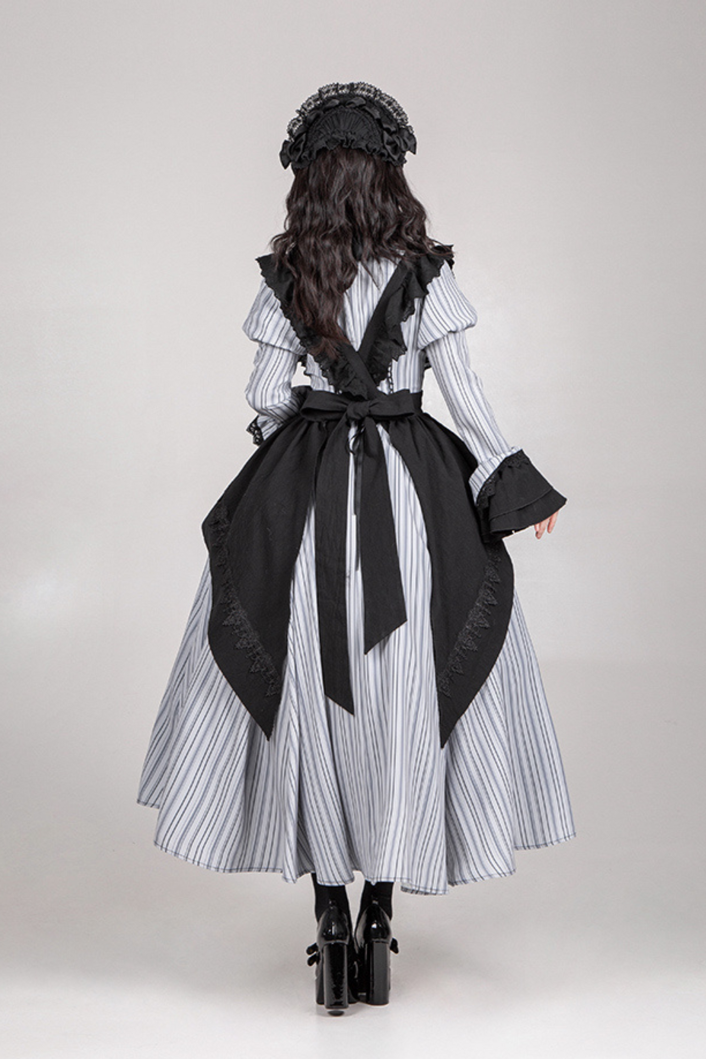 [pre-order] Stripe Lolita Dress + Apron + Necklace + Ribbon