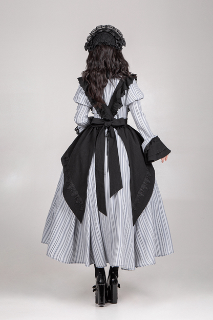 [pre-order] Stripe Lolita Dress + Apron + Necklace + Ribbon