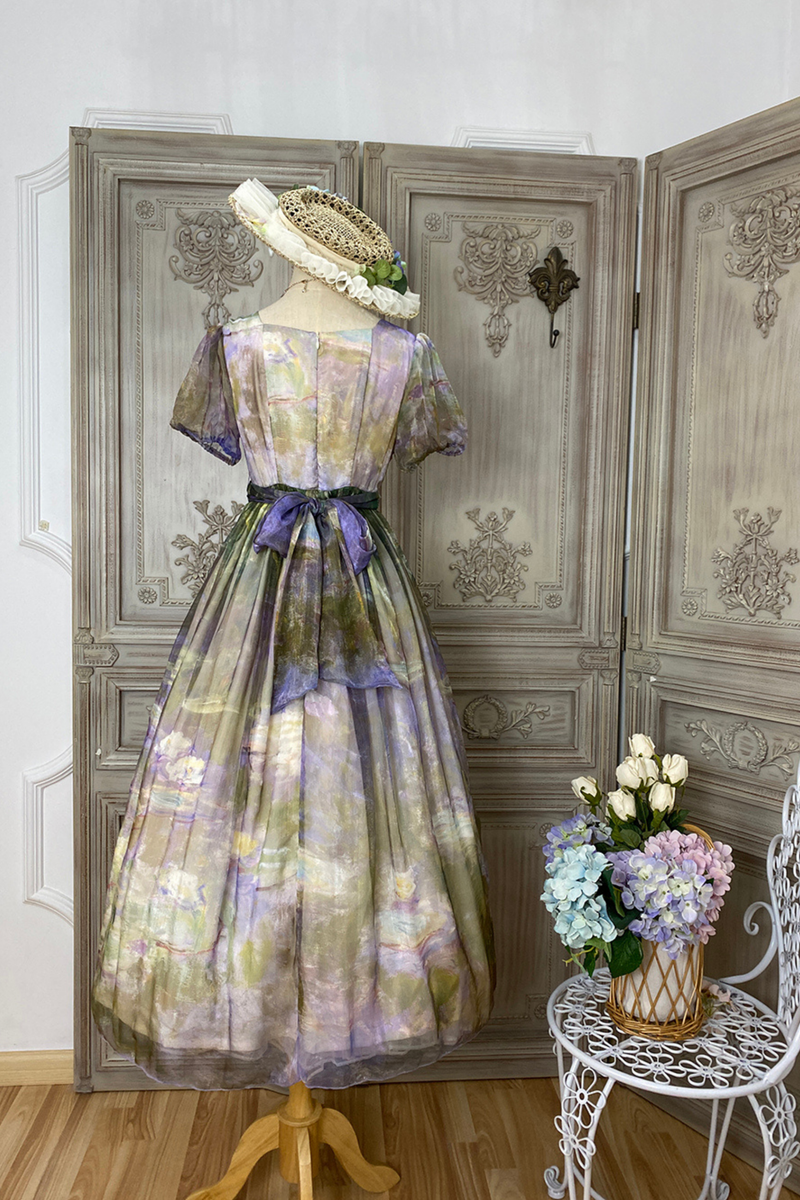 Marble Art High Waist Mark Lolita Dress