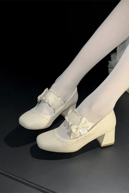 Butterfly Mid Heel Lolita Shoes