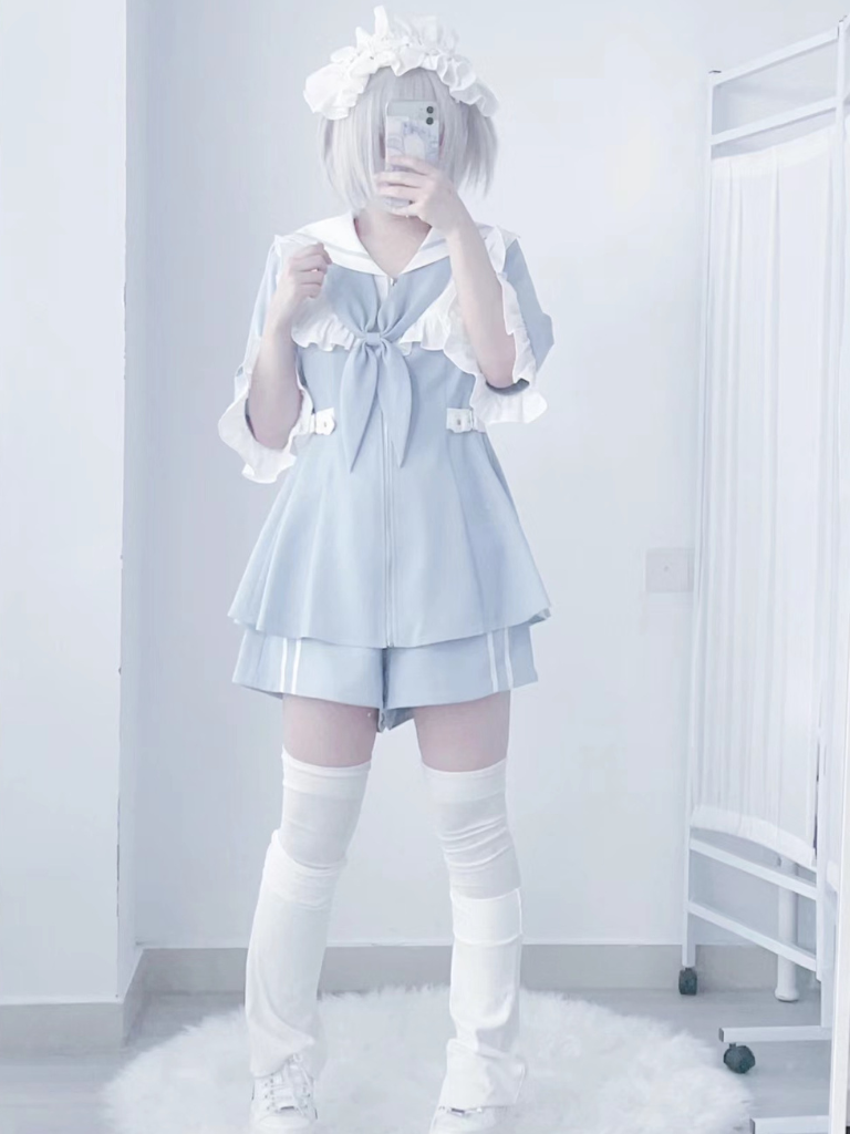 [angel Style] Aqua Medical Dress + Shorts Set