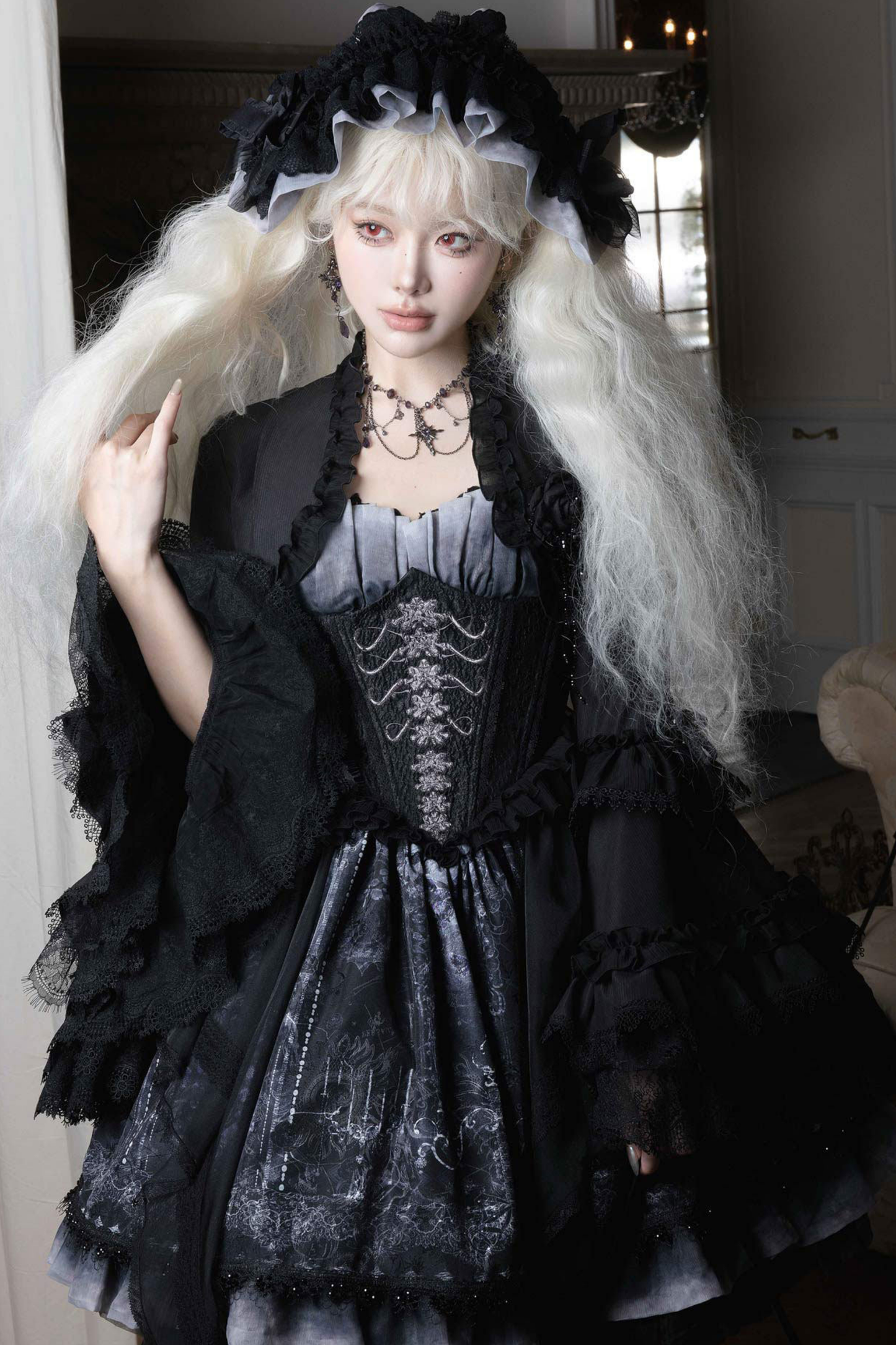 Gothic Lolita Jumper Skirt + Jacket + Skirt + Shirt + Corset + Accessories
