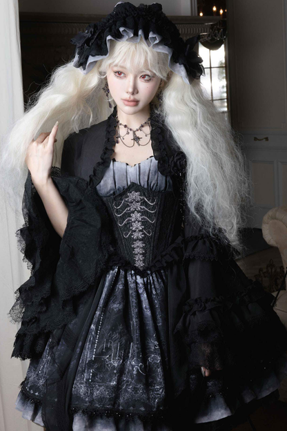 Gothic Lolita Jumper Skirt + Jacket + Skirt + Shirt + Corset + Accessories