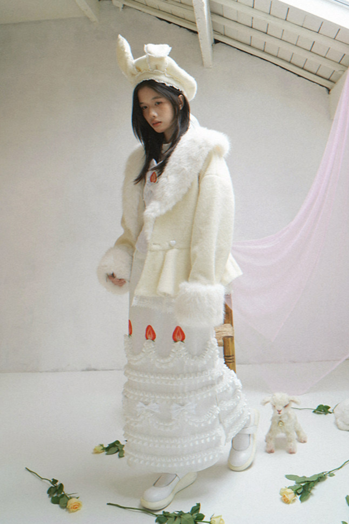 Lace Rabbit Ears Beret