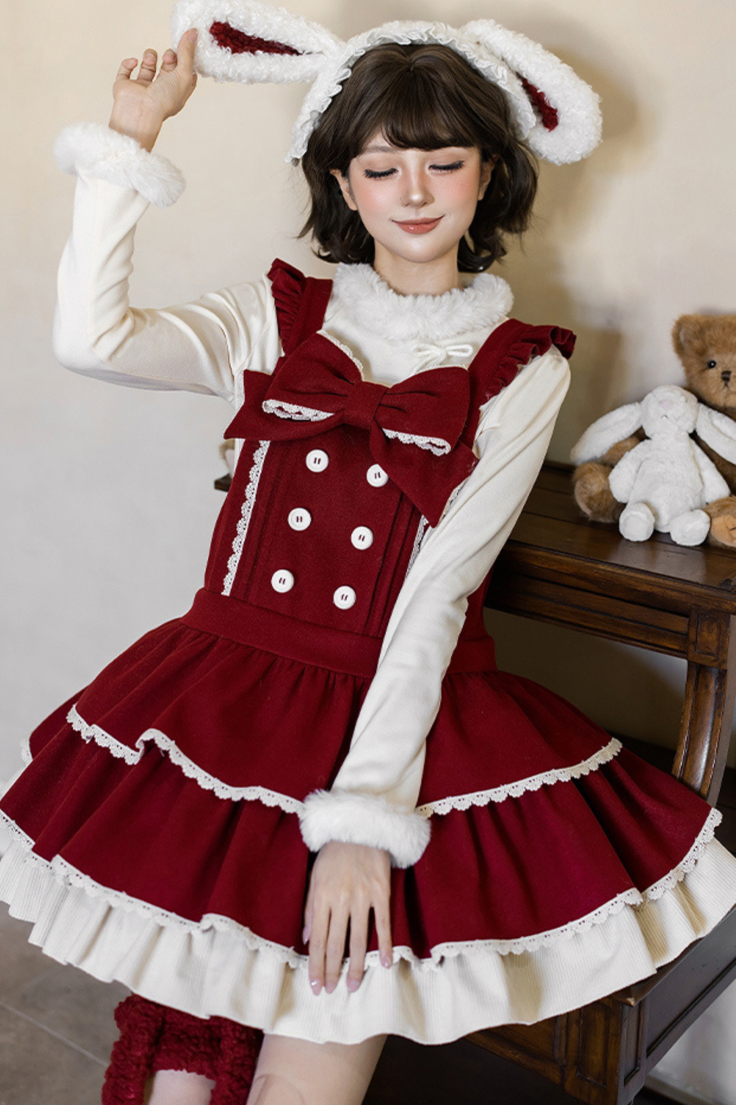 Doll Lolita Dress + Top + Animal Leg Loops + Animal Headband
