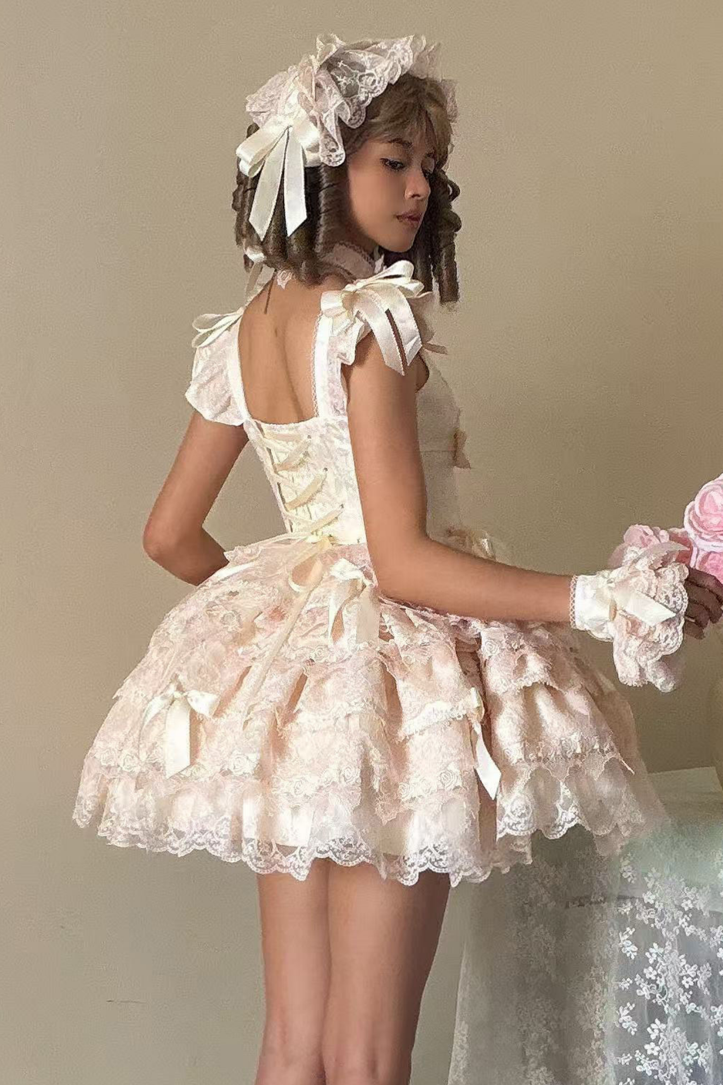 [pre-order] Princess Ballet Tiered Lolita Dress + Headband + Necklace + Sleeves + Tail