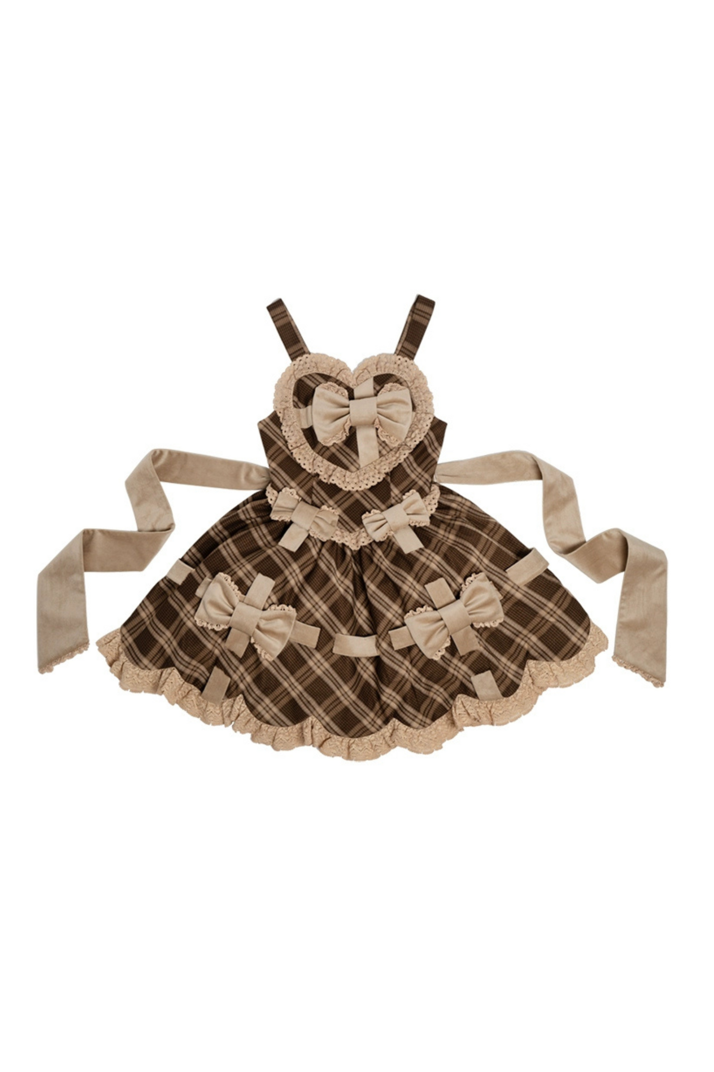 Sweetheart Lolita Suspender Skirt + Ruffle Neck Blouse + Petticoat