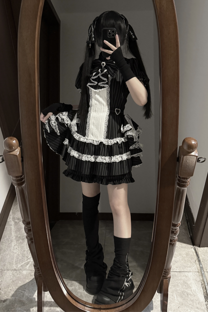 Puff Sleeve Gothic Style Top + Pants